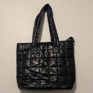 Nollia Nylon Black Quilted Tote Bag